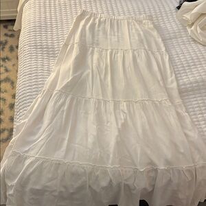 White Tiered Maxi Skirt